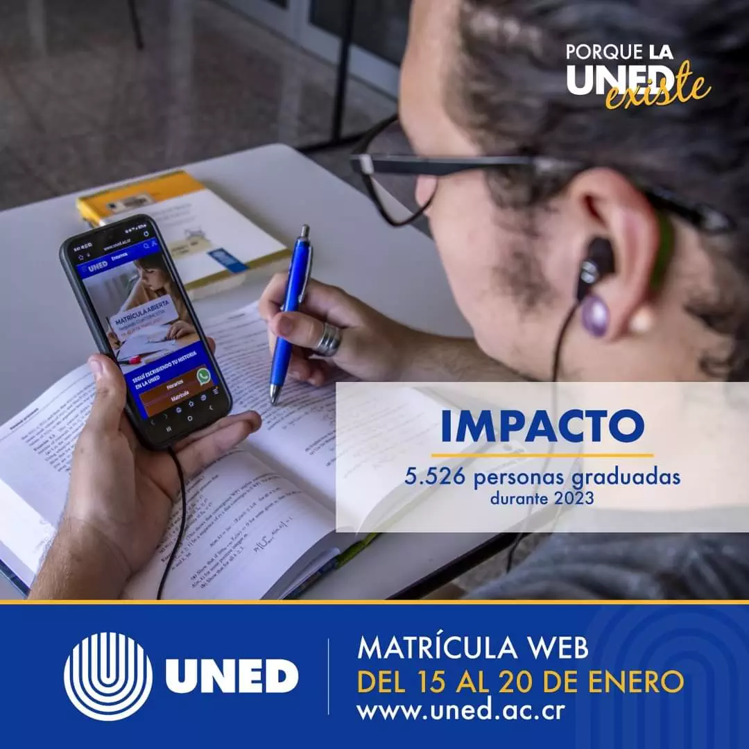 UNED inicia el 15 de enero su proceso de matrícula del primer